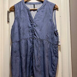 SALE $15 - North River Outfitters Print Tencel V Neck Flowy Tank, NWT, Sz M